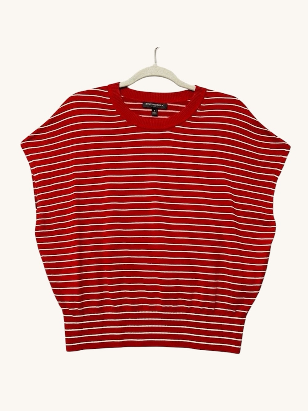 Banana Republic Factory Rust Striped Boxy Sleeveless Striped Sweater Vest Small